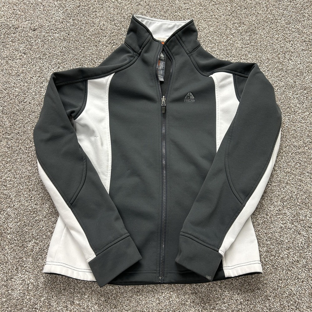 Nike ACG Therma-Fit Jacket Womens Medium Black Full Zip Fleece Hiking Athletic